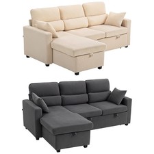 HOMCOM Verstellbares Bettsofa, L-förmiges Gästesofa mit Bettfunktion