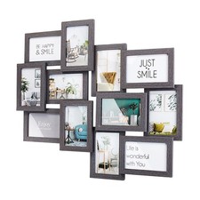Bilderrahmen Bilderhalter Mehrfachbilderrahmen Collage BIG 12 Bilder grau Antik
