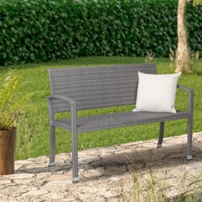CASARIA® Gartenbank Sitzbank Wetterfest Polyrattan Garten Möbel Balkon Bank