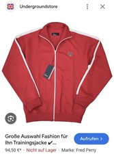 Fred Perry Trainer Herren Jacke rot Gr.M Trainingsjacke Union Berlin kompatibel