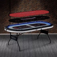 Barrington Pokertisch für 10 Spieler mit LED-Leuchten & 3 Tischspielwechselaufsätzen