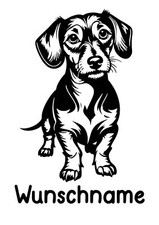 Autoaufkleber / Sticker /  mit Wunschname personalisiert - Dackel Teckel 31