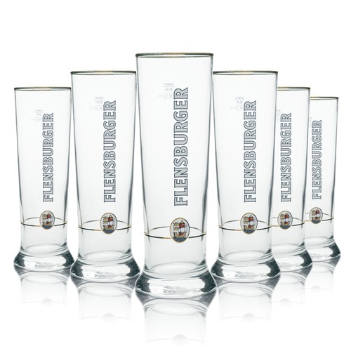 Flensburger bier glas 4l - 6x, 0,4l