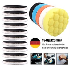 15tlg 125mm Auto Polierteller Schwammpolierscheibe/Faserpolierscheibe Polierpads