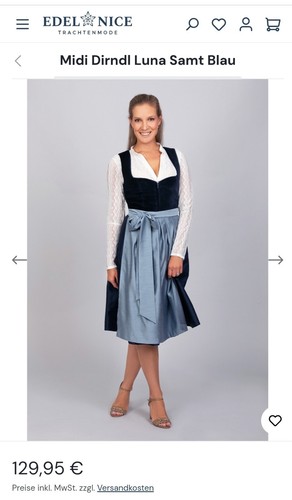 Edelnice dirndl samt - edelnice,