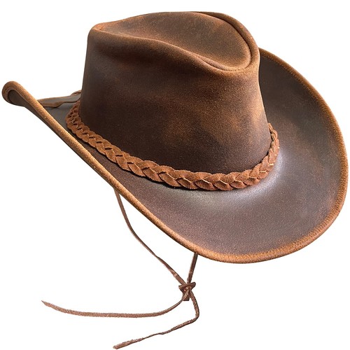 Australischer lederhut mit - lederhut,