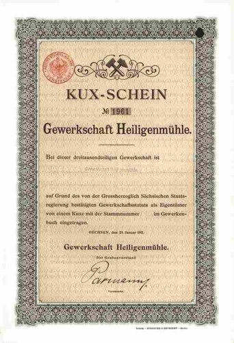 Gewerkschaft heiligenmühle - gewerkschaft,