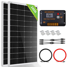 ECO-WORTHY 2x120 Watt Monokristallines Solarmodul Panel Off-Grid Kit LCD Regler