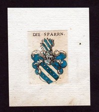 17. Jh. von Sparrn Sparren Wappen coat of arms heralrdy Heraldik Kupferstich