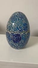 Elambia Mosaik Ei in Blau  OHNE LED Kerze