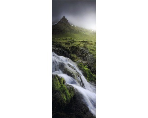 Glasbild waterfall volcano i - glasbild,