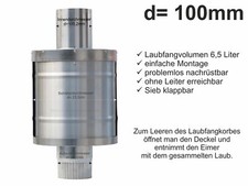 Zink Fallrohr Laubfang d=100mm Laubfänger, Laubfangkorb XXL