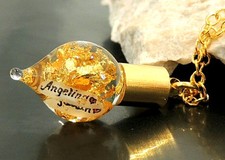 Goldkette mit Name Gravur 24 Karat Blattgold Namenskette, Kette graviert gold 