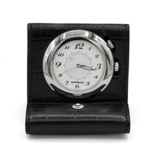 Reisewecker Travel Alarm Clock MONTBLANC Ref. 7056 im Lederetui wie neu