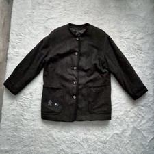 Damen TRACHTEN Jacke Gr. 42 L Trachtenjacke Alpen Walkjacke Hornknöpfe Winterjac