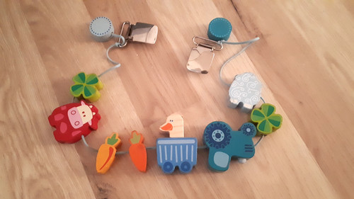 Kinderwagenkette holz bunt - kinderwagenkette,