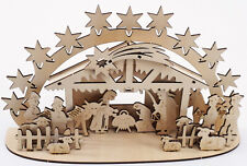 Holz Bogen " Krippen Spiel " Holzfiguren Weihnachtsdeko Natur 30 x 6,6 x 17 cm