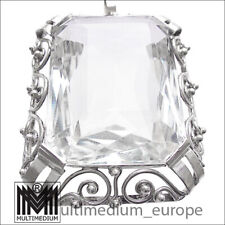 Großer Art Deco Silber Anhänger Bergkristall silver pendant mountain crystal