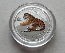 Australien 50 Cent 2010 ° Lunar II. farbig " Tiger " ° 1/2 oz. 999/1000 Silber