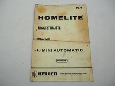 Homelite XL Mini Automatic Kettensäge Ersatzteilliste 1971