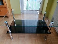 Couchtisch, 2 Glasplatten, Metallbeine, Maße: 90 x 53 x 45