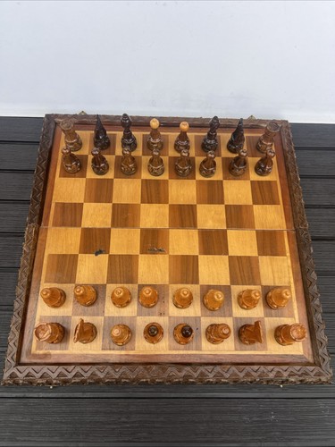 Holz schachspiel geschnitzt - holz,