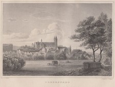 Niddatal Ilbenstadt Original Stahlstich Riegel 1883