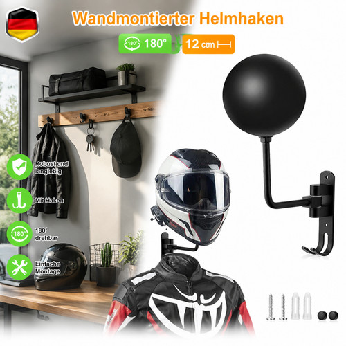 Helm wandhalter grad - wandhalter, drehbar