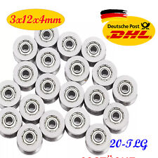 20x 3x12x4mm V-Nut Kugellager Miniatur Rillenkugellager Linear Motion DE
