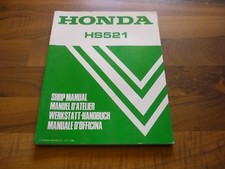 HONDA HS521 Schneefräse Schneeräumung 1989 General WERKSTATT HANDBUCH