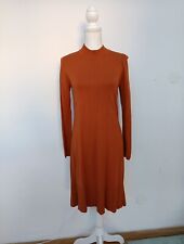 Esprit Strickkleid S caramel Stehkragen Langarm Kleid Ungetragen