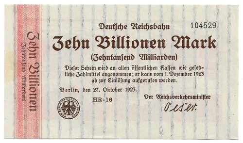 Billionen mark berlin - 10, 1923