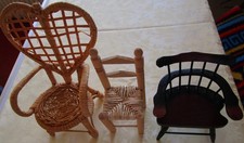 3 Stück Puppenstühle, Holz