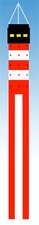 Windsack leuchtturm rot weiss - rot,