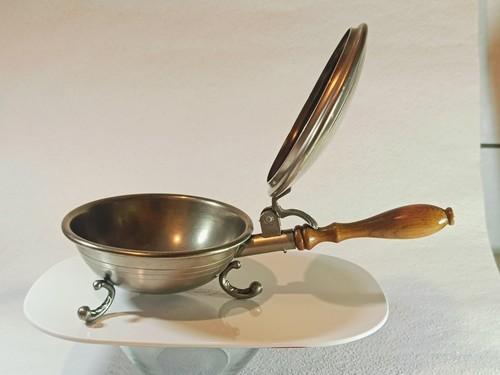 Vintage zinn servierpfanne mit - vintage,