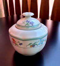 1970. Vintage schöne Zuckerdose Mitterteich Bavaria Deutschland bunte Blumen