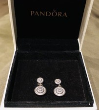 Pandora Ohrringe Ohrstecker Vintage 925 Silber Glitzer 