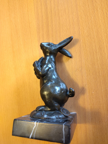 Bronze skulptur figur hase - bronze,