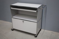 USM Haller Servier-Wagen Sideboard Roll-Container lichtgrau mit Klappe + Auszug
