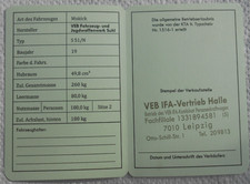 Betriebserlaubnis für Kleinkrafträder S51/N, Stempel , Simson, DDR, Oldtimer