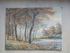 Ölbild Herbstlandschaft Wald