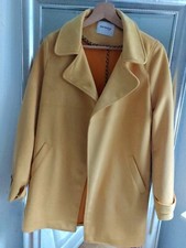 Damen Mantel Velours-Lederoptik senfgelb Gr. 38