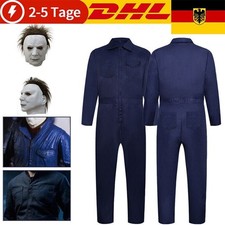 DE Kinder Cosplay Kostüm Michael Myers Overall Mask Outfit Karneval Party Anzug