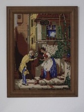 Gobelinbild Der ewige Hochzeiter Carl Spitzweg 36 x 46 cm Stickbild Gratulant