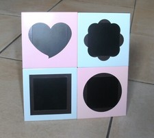 Bilderrahmen für 4 Fotos 6x6 cm, Magnet-Bilderrahmen zum Aufstellen,