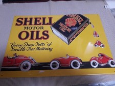  BLECHSCHILD SHELL MOTOR OILS,  20X30 CM top setenl