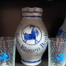 1 BEMBEL+ 2 GLÄSER "Zum Blauen Bock" Heinz Schenk Original