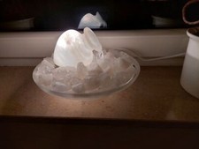 Zimmerbrunnen Glasamphore in Glasschale 25 cm, beleuchtet