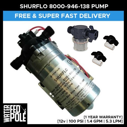 Shurflo 100psi pumpe 2lpm - shurflo,