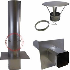 EW Edelstahlschornsteinverlängerung Plewa Kamin-Erhöhung Eckig Einschub